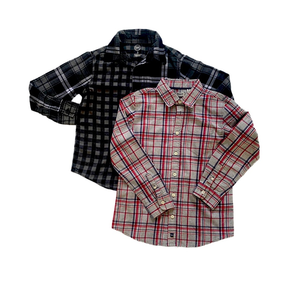 Bundle Button Down Plaid Boy Tops